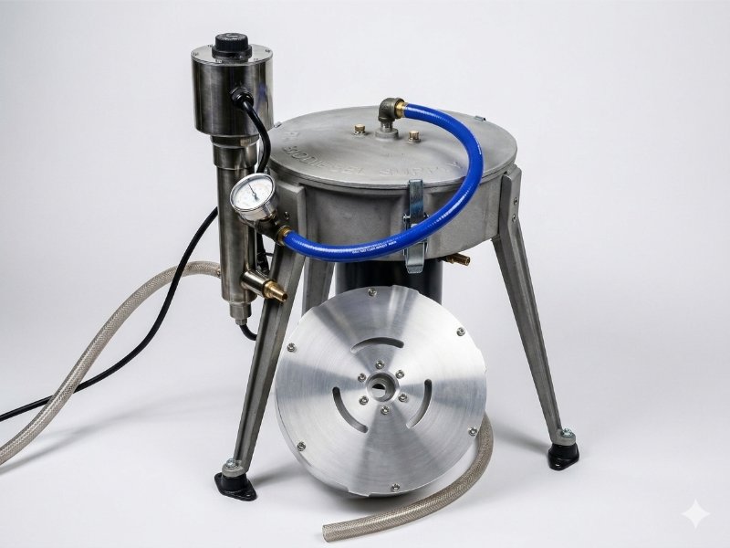 Ultimate Force Centrifuge hero product shot with heater, hoses, and locking lid