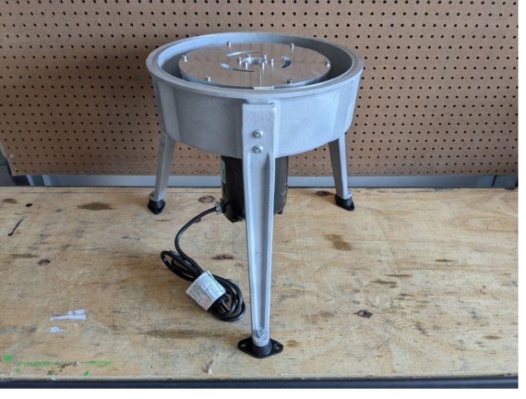 Centrifuge legs and vibration dampeners installed